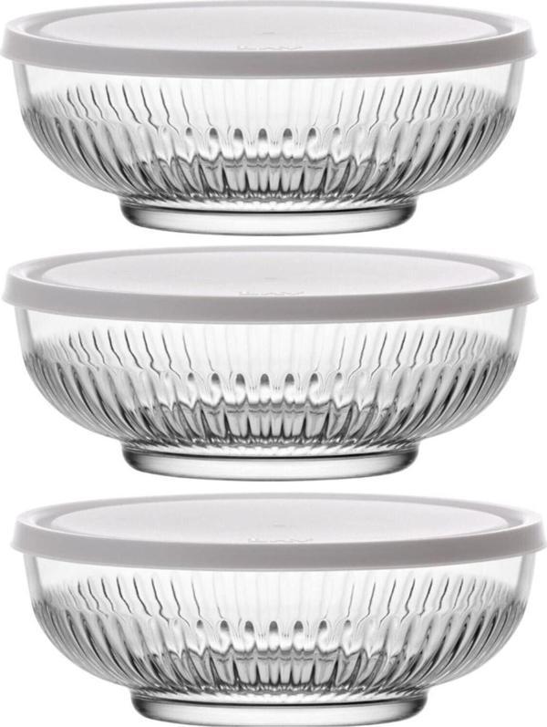 Lav Tokyo Saklama Kabı 3'Lü (880 Cc) Gri Kapaklı - Image 1