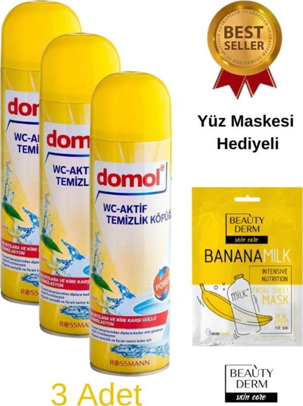 Rossmann Domol Wc Temizleme Köpüğü Limon 500 Ml Dml-Wc500 3 Adet Hediyeli Yüz Maskesi Hediye - Image 1