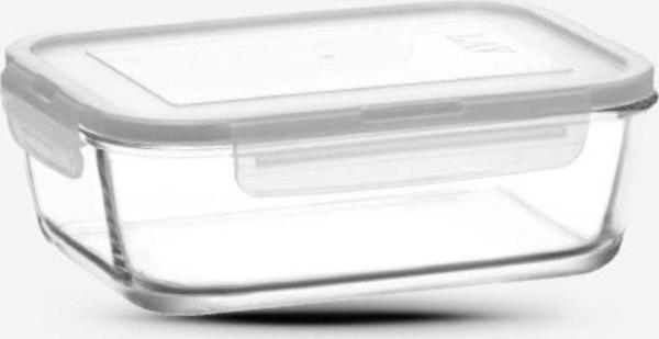 Lav Cam Kilitli Saklama Kabı 1200Cc-Yeni Seri Büyük Dikdörtgen Cam Saklama Kabı - Image 1