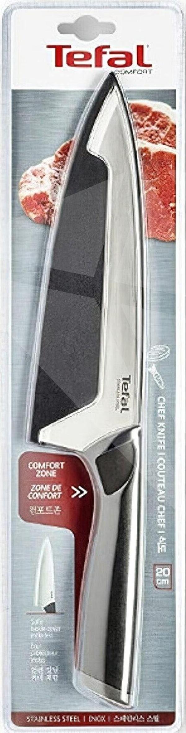 Tefal Comfort 20 Cm Şef Bıçağı, Siyah, Paslanmaz Çelik - Image 1