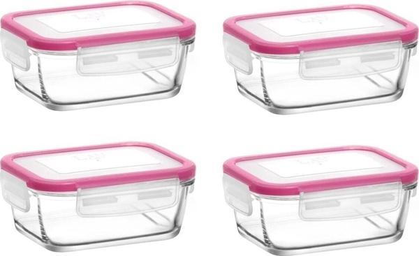Lav Fresco Pembe Kapak 4'Lü Saklama Kabı Kahvaltılık 400Cc Frs-237 - Image 1