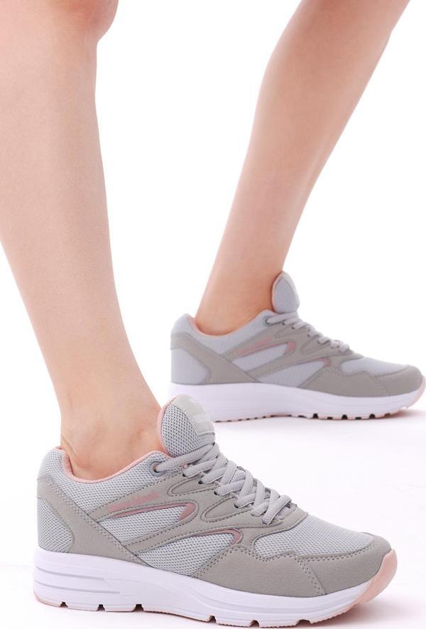 Tonny Black Unisex Buz Pudra Poli Taban Nefes Alabilen Kumaş Bağcıklı Spor Ayakkabı - Image 1