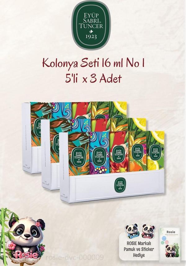 Eyüp Sabri Tuncer 3 Adet 5'li Kolonya Set No 1 ve ROSIE Doğal Pamuk - Image 1