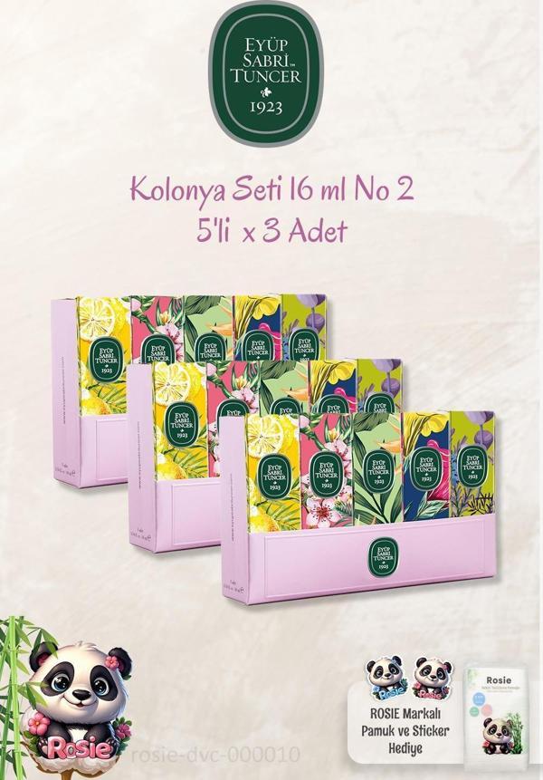 3 Adet Eyüp Sabri Tuncer 5'li Kolonya Set No 2 ve ROSIE %100 Doğal Pamuk 60'lı - Image 1