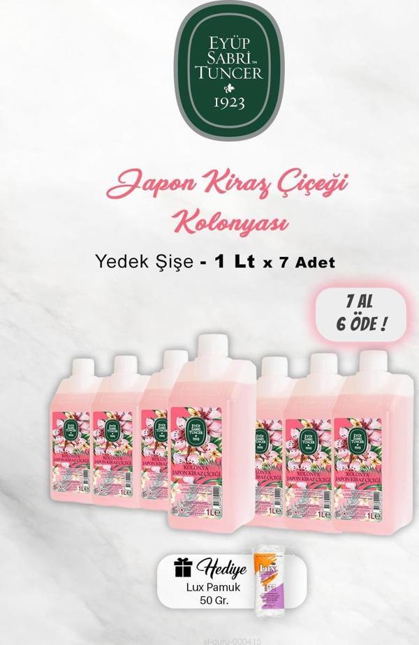 Eyüp Sabri Tuncer 7 AL 6 ÖDE Japon Kiraz Çiçeği Kolonyası 1 Lt, Pamuk Hediyeli - Image 1