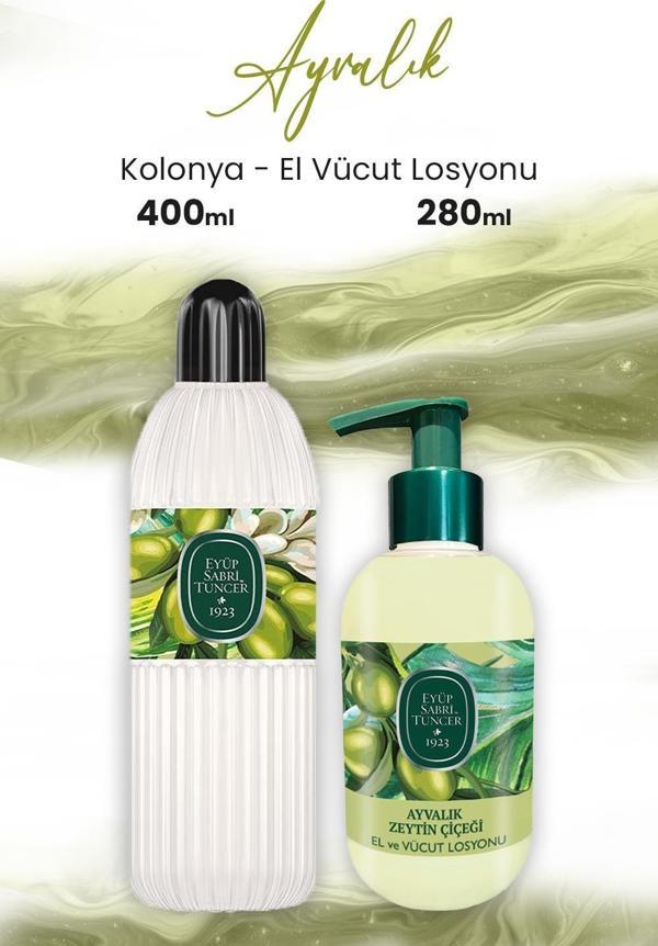 Eyüp Sabri Tuncer Ayvalık Zeytin Vücut Losyonu 280 ml ve Kolonya 400 ml - Image 1