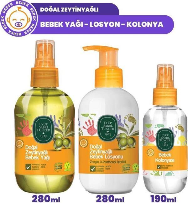 Eyüp Sabri Tuncer Bebek Yağı 280 ml, Kolonyası 190 ml ve Losyonu 280 ml - Image 1