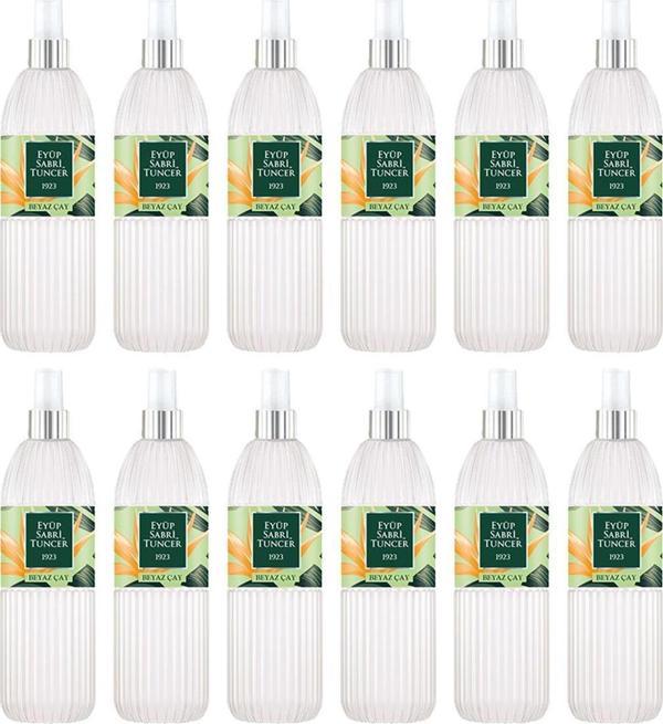 Eyüp Sabri Tuncer Beyaz Çay Kolonyası Silindir Pet Şişe Sprey 150 Ml x 12 Adet - Image 1