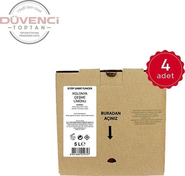 Eyüp Sabri Tuncer Çeşme Limonu Kolonyası 5 lt x 4 Adet - Image 1