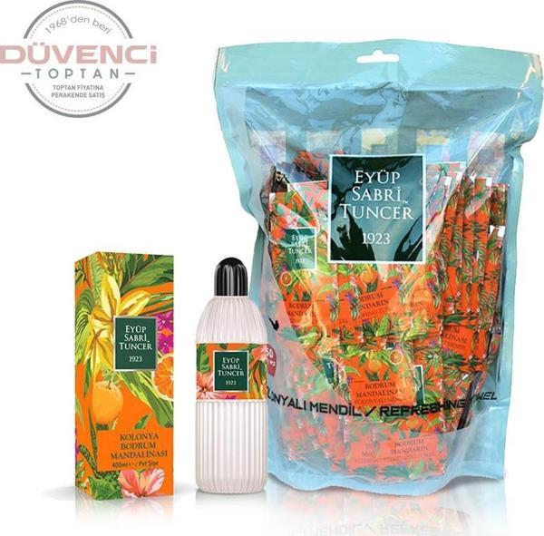 Eyüp Sabri Tuncer Düvenci Toptan Bodrum Kolonyası Model 1 (Islak Mendil ve 400 ML Kolonya) - Image 1