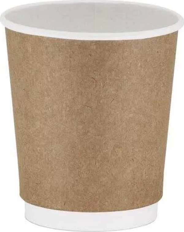Double Wall Kraft Karton Bardak 8 oz - 25 Adet - Image 1