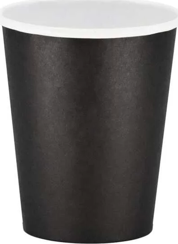 8 oz Siyah Karton Bardak (Ekstra Kalın) - 50 Adet - Image 1
