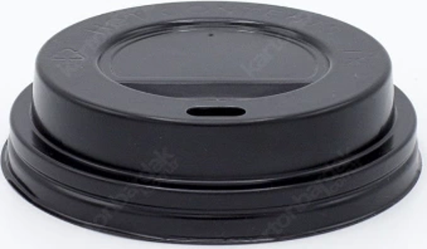 90 mm Karton Bardak Kapağı Siyah (100'lü) - Image 1