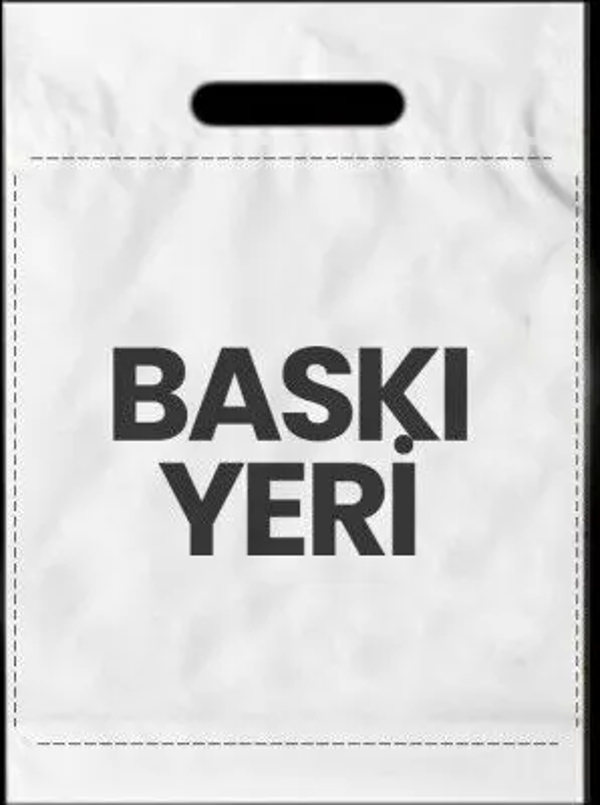 BASKILI BEYAZ EL GEÇMELİ MAĞAZA POŞETİ - Image 1