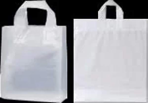 BASKILI YUMUŞAK SAPLI BEYAZ MAĞAZA POŞETİ (30 KG) - Image 1