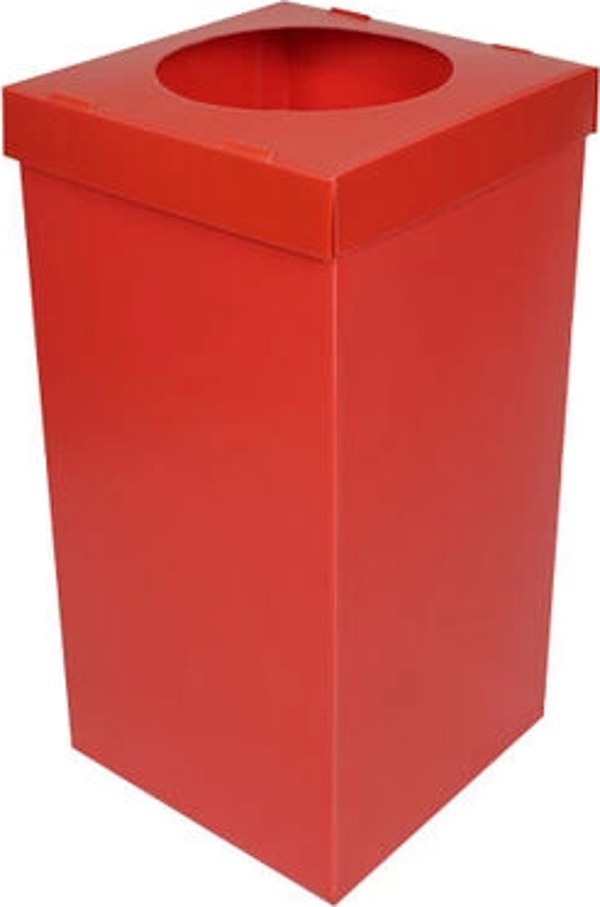 Plastik Atık Kağıt Kutusu - Kırmızı - Image 1