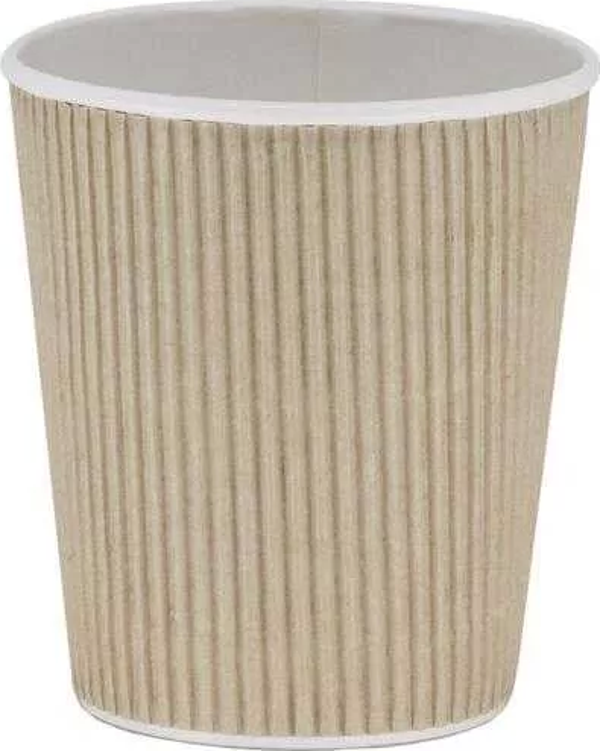 Ripple Double Wall Kraft Karton Bardak 9 oz - 25 Adet - Image 1