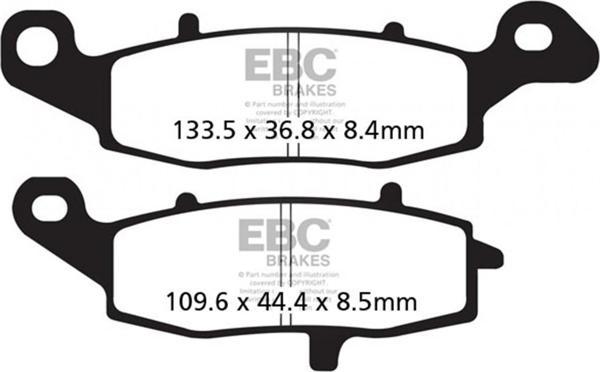 Ebc Fren Balatası Sinter Fa229hh Kawasakı Er-5 Er-6f Er-6f Ex 650 Suzukı Dl 650 1000 V-strom Gsf 650 - Image 1