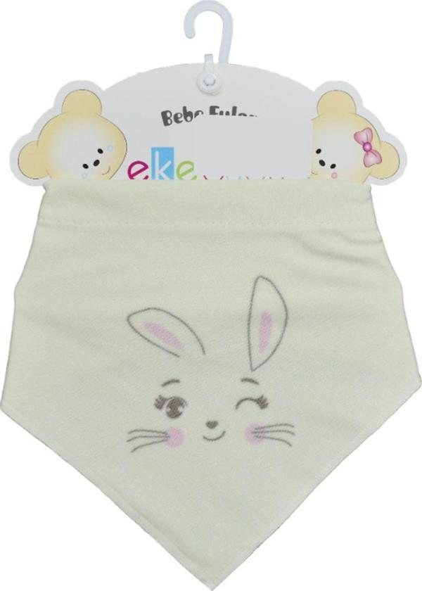 Ekebaby Penye Baskılı Fular Önlük 11983 Açık Sarı - Image 1