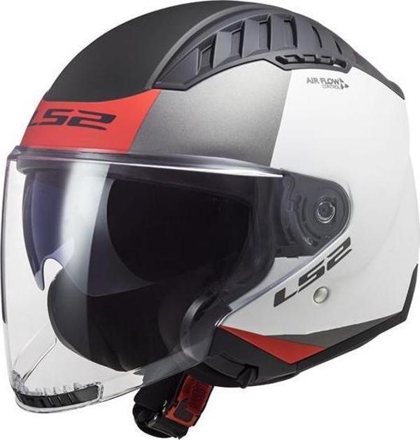 Ls2 Copter 2 Urbane Yarım Kask Mat Beyaz-kırmızı X-SMALL - Image 1
