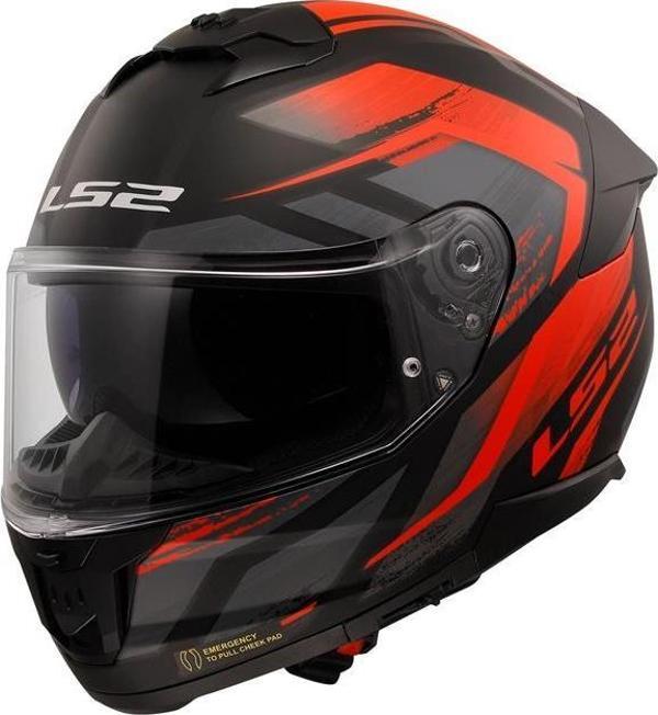 Ls2 Stream 2 Fury Kapalı Kask Mat Siyah-gri-kırmızı 3X-LARGE - Image 1