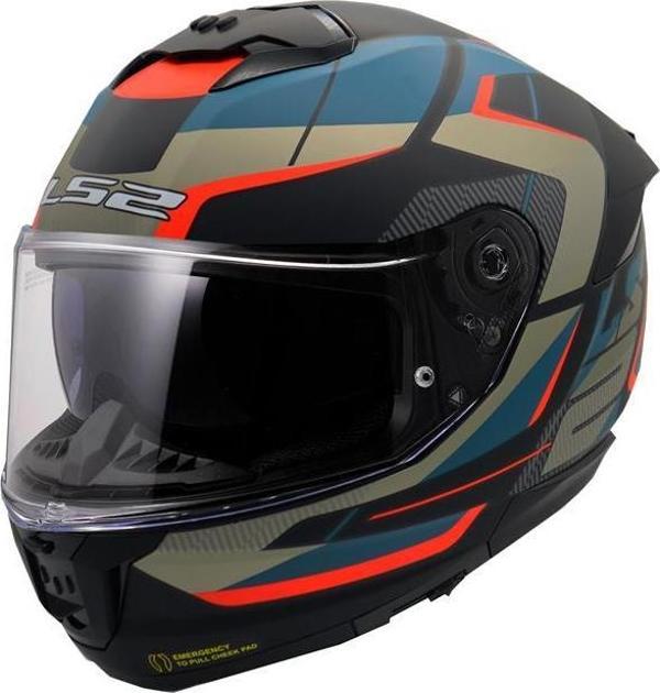 Ls2 Stream 2 Road Kapalı Kask Mat Siyah-gri-mavi-kırmızı MEDIUM - Image 1