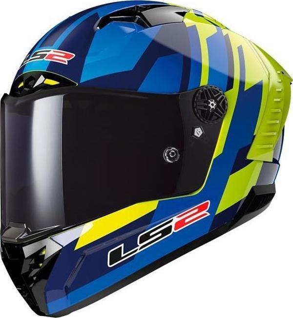 Ls2 Thunder Karbon Gas Kapalı Kask Mavi-neon Sarı LARGE - Image 1