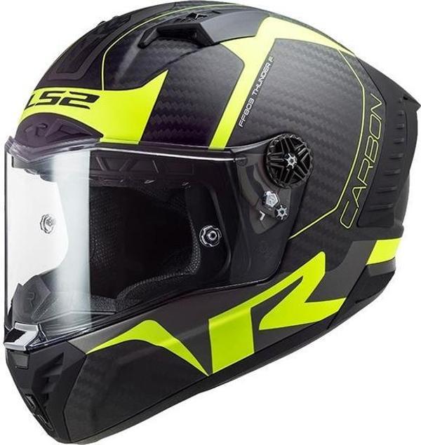 Ls2 Thunder Karbon Racıng 1 Kapalı Kask Mat Neon Sarı LARGE - Image 1