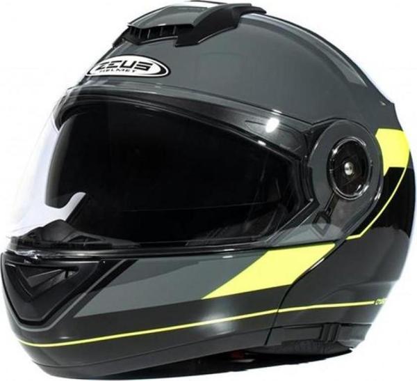 Zeus Zs-3050 Be7 Çene Açılır Kask Gri-neon Sarı LARGE - Image 1