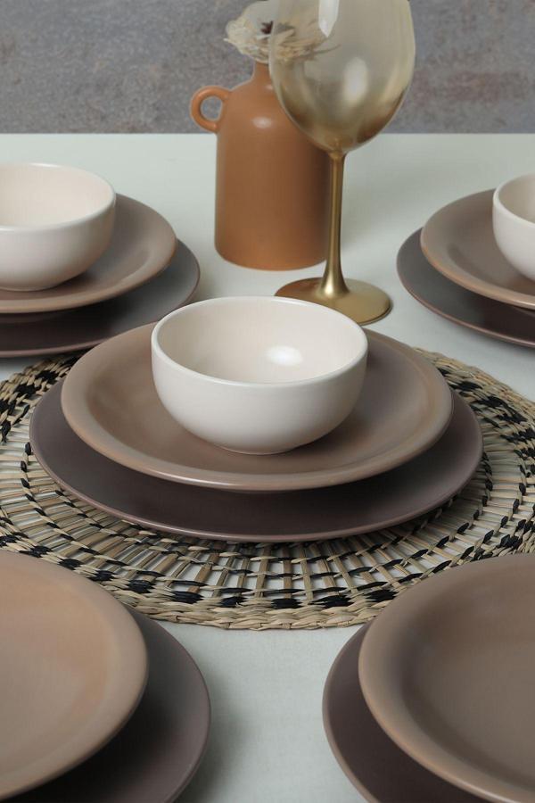 Keramika Brown Mix Yemek Takımı 18 Parça 6 Kişilik 950-958-977 - Image 1