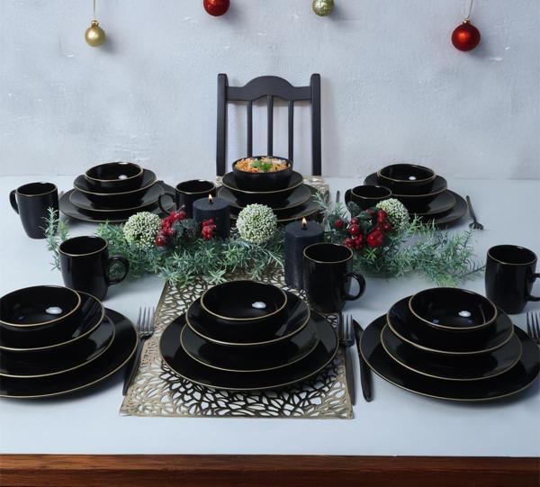 Ege Siyah Gold Yemek Takımı 30 Parça 6 Kişilik - Image 1