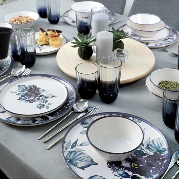 Keramika Purple Flower Yemek Takımı 24 Parça 6 Kişilik - Image 1
