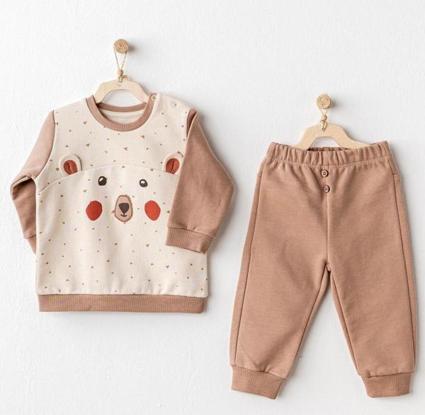 Andywawa Adventurous Bear 2'li Bebek Takımı AC25026 Bej - Image 1