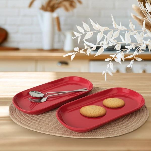 Kırmızı Noyan Kayık Tabak 2 Adet 28 Cm 506 - Image 1