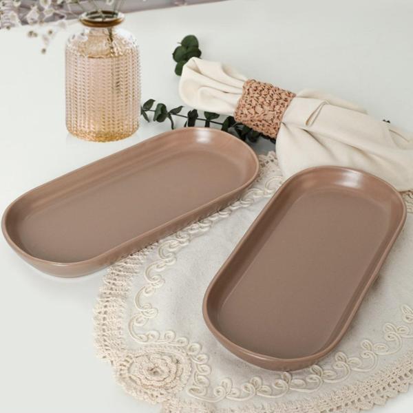 Keramika Mat Toprak Noyan Kayık Tabak 2 Adet 26 Cm 977 - Image 1