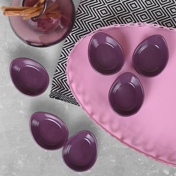 Keramika Fluffy Mor Yumurtalık 8 Cm 6 Adet - Image 1