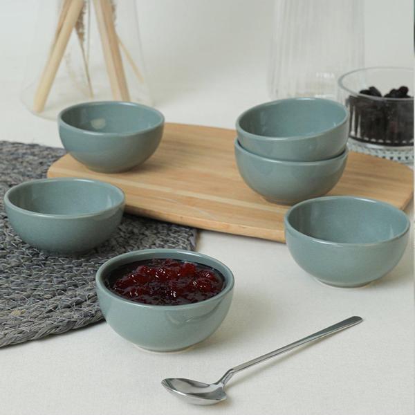 Keramika Yeşil Bulut Mini Çerezlik / Sosluk 8 Cm 6 Adet 326 - Image 1