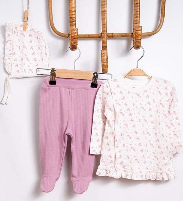 Tiffany Baby Wildflowers Theme 3'lü Bebek Takımı 63020 Ekru - Image 1