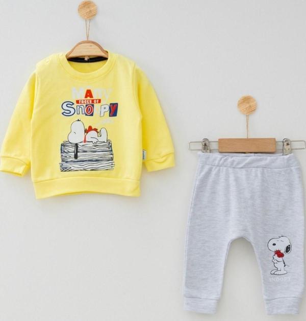 Mini Sempatik Snopy Penye 2'li Bebek Takımı 166R Sarı - Image 1