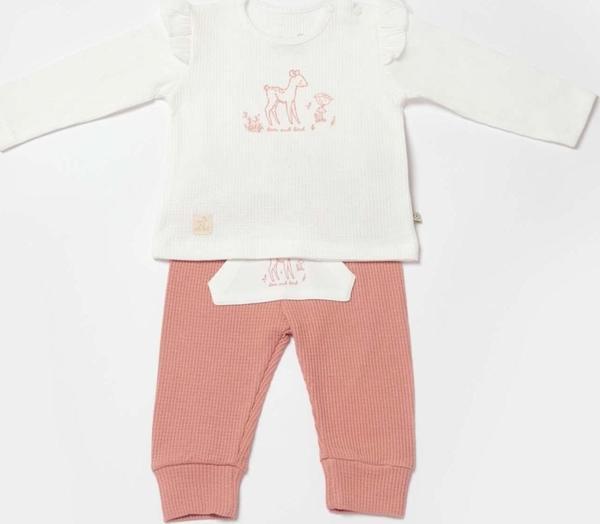 Biorganic Waffle Deer And Bird 2'li Bebek Takımı 59783 Ekru - Image 1