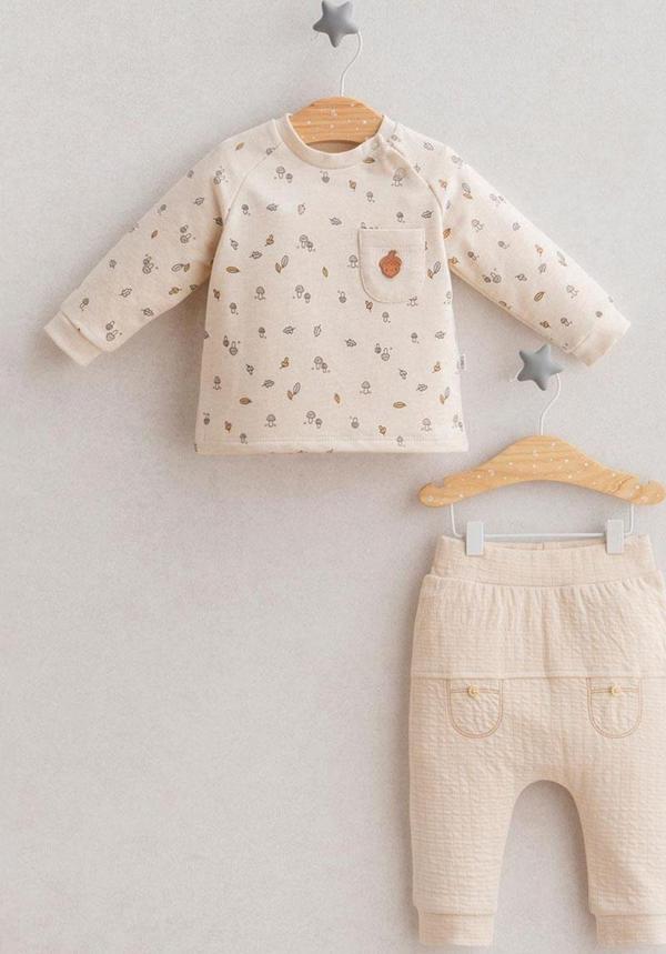 Tongs Baby In The Woods 2'li Bebek Takım 5343 Krem - Image 1