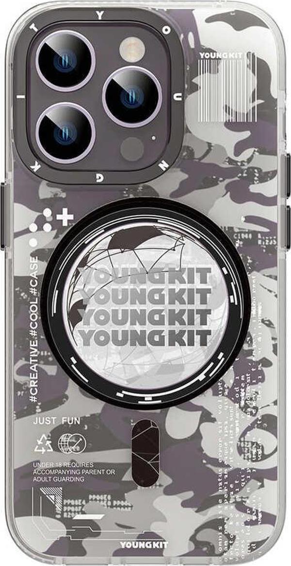 YoungKit Apple iPhone 14 Pro Kılıf Magsafe Şarj Özellikli Kamuflaj Serisi Kapak - Image 1