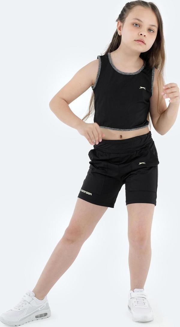 Slazenger DEVARAJ Kız Çocuk Şort Siyah - Image 1