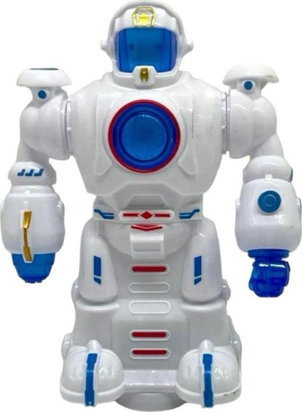Çarp Dön Sesli Işıklı Robot 16 Cm Beyaz - Image 1
