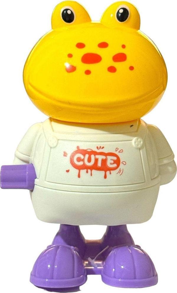 Kurmalı Zıp Zıp Zıplayan Yürüyen KURBAĞA 10cm BEYAZ - Image 1