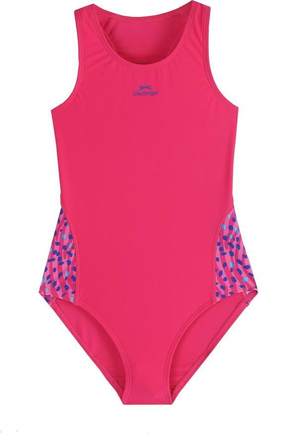 Slazenger Spl RacerBlk Jn43 Kız Çocuk Mayo Mor - Image 1