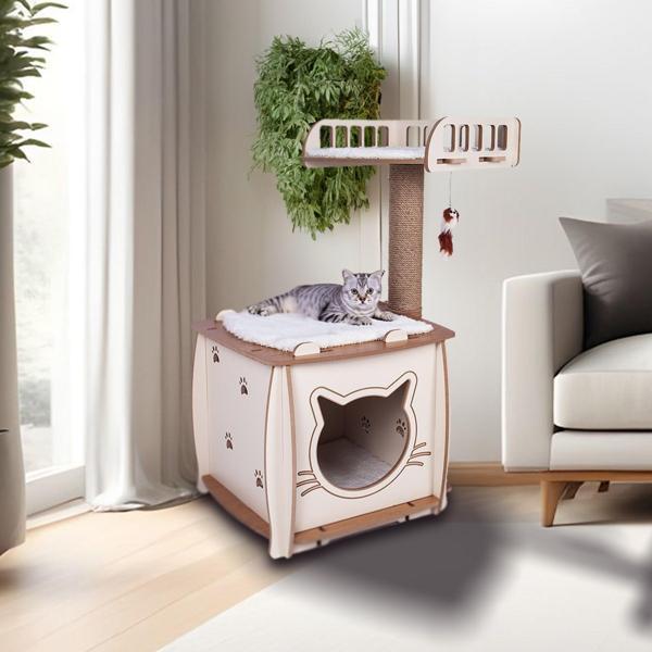 Patihomes Kedi Evi ve Kedi Tırmalama Yataklı - Image 1