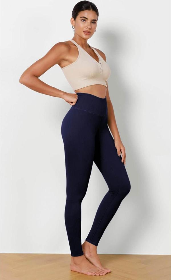 Kadın Yüksek Bel Fitilli Esnek Spor Tayt 4117 - Image 1