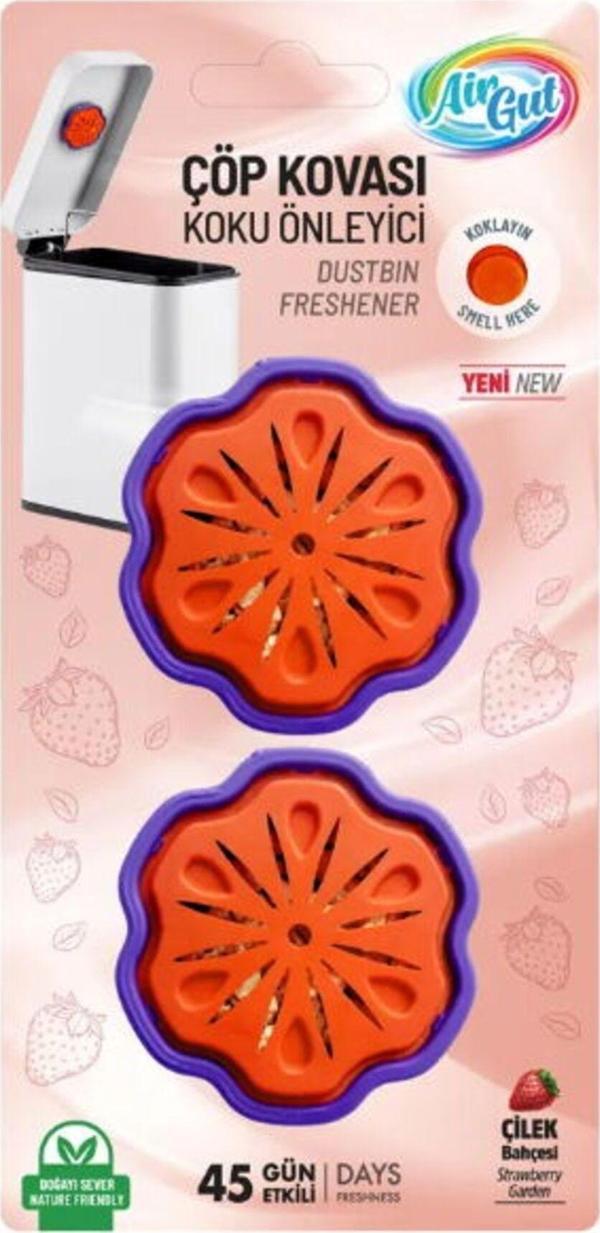 AirGut Çöp Kovası Koku Önleyici 2'Li Paket Çilek Bahçesi Kokusu X1 - Image 1