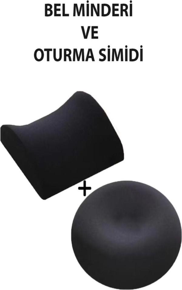 SKORMED Ofis Sandalye Oto Araç Koltuk Bel Destek Yastığı Sırt Minderi Ve Yuvarlak Simit Minder - Image 1